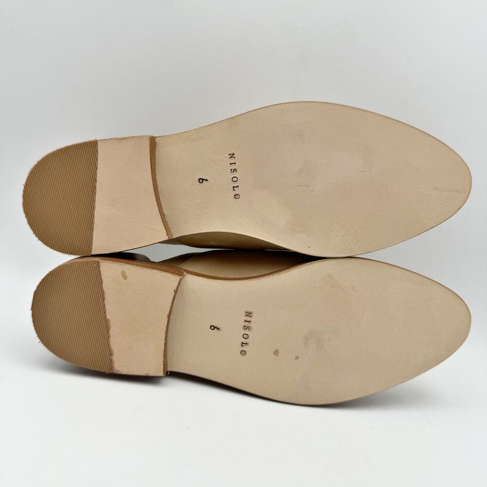 NISOLO Womens Emma D'Orsay Flats SIZE 6M EU 36 Tan Beige Leather Slip On NIB - Picture 11 of 12